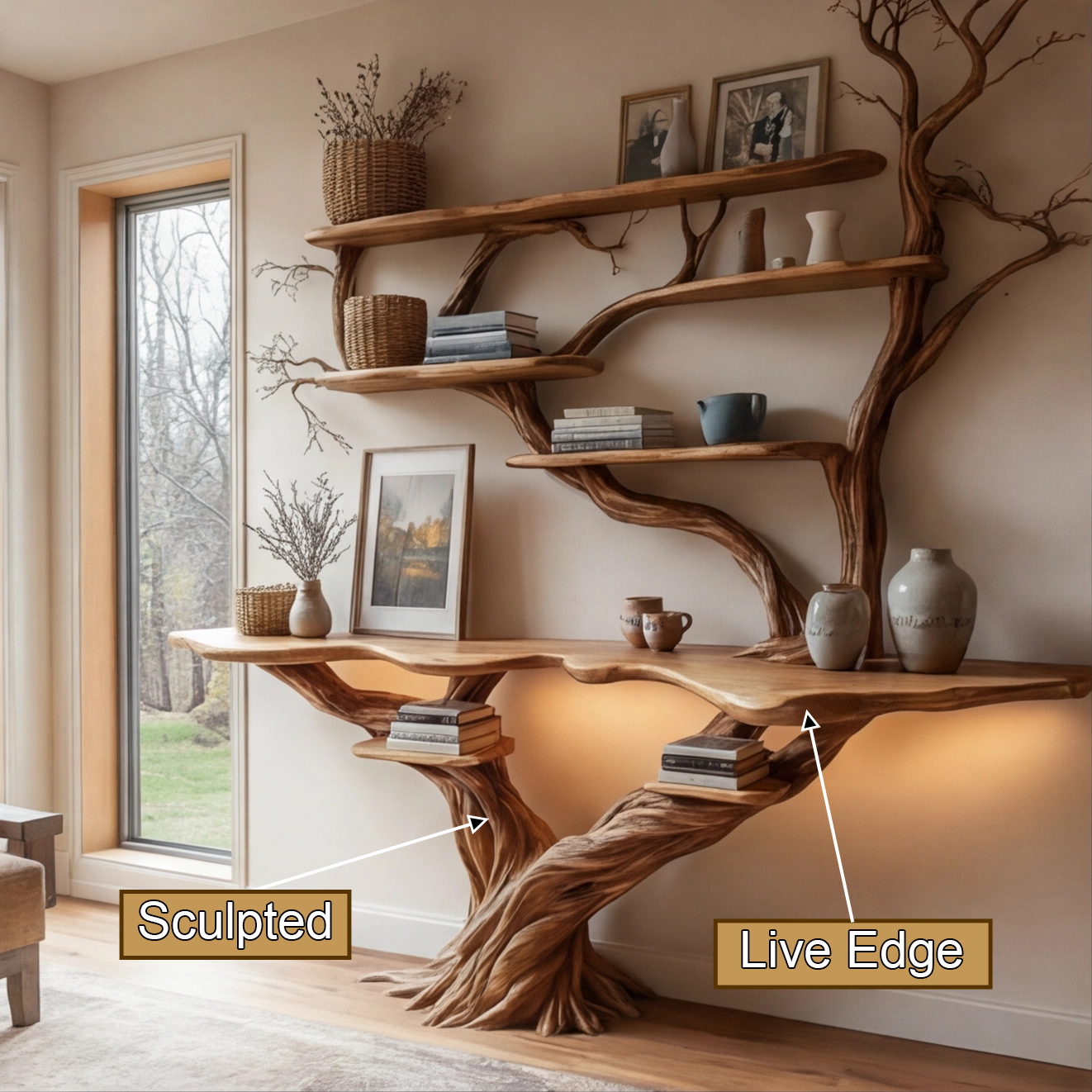 Console Table with Shelves 1