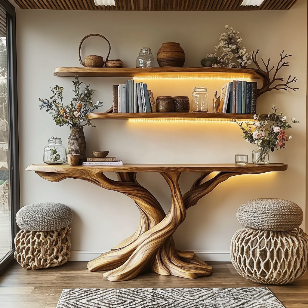 Console Table with Shelves 3